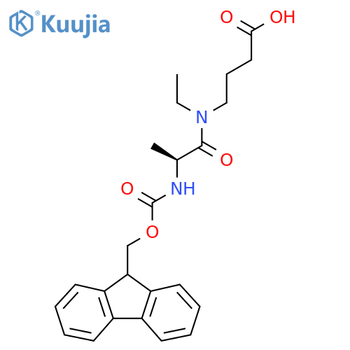 4-(2S)-N-ethyl-2-({(9H-fluoren-9-yl)methoxycarbonyl}amino)propanamidobutanoic acid structure