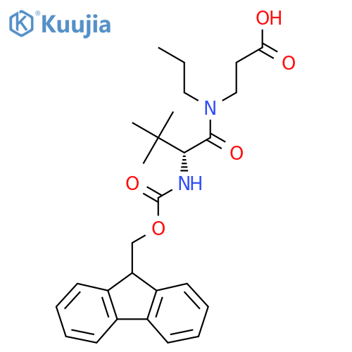 3-(2R)-2-({(9H-fluoren-9-yl)methoxycarbonyl}amino)-3,3-dimethyl-N-propylbutanamidopropanoic acid structure