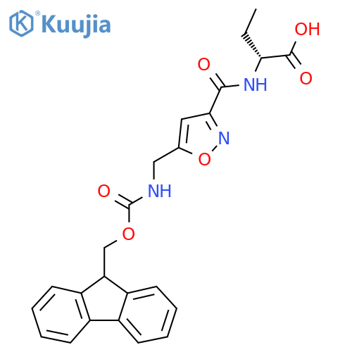 (2R)-2-({5-({(9H-fluoren-9-yl)methoxycarbonyl}amino)methyl-1,2-oxazol-3-yl}formamido)butanoic acid structure