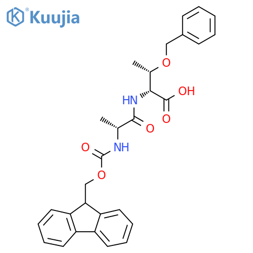 (2R,3S)-3-(benzyloxy)-2-(2R)-2-({(9H-fluoren-9-yl)methoxycarbonyl}amino)propanamidobutanoic acid structure