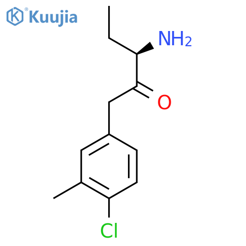(3R)-3-amino-1-(4-chloro-3-methylphenyl)pentan-2-one structure