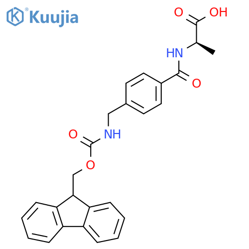 (2R)-2-({4-({(9H-fluoren-9-yl)methoxycarbonyl}amino)methylphenyl}formamido)propanoic acid structure