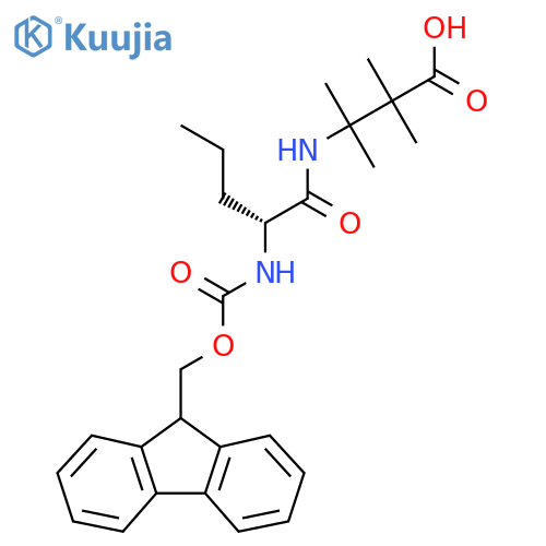3-(2R)-2-({(9H-fluoren-9-yl)methoxycarbonyl}amino)pentanamido-2,2,3-trimethylbutanoic acid structure