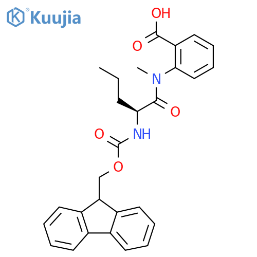 2-(2S)-2-({(9H-fluoren-9-yl)methoxycarbonyl}amino)-N-methylpentanamidobenzoic acid structure