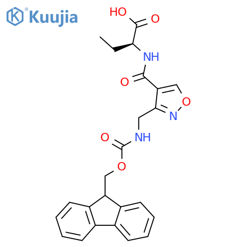 (2S)-2-({3-({(9H-fluoren-9-yl)methoxycarbonyl}amino)methyl-1,2-oxazol-4-yl}formamido)butanoic acid structure