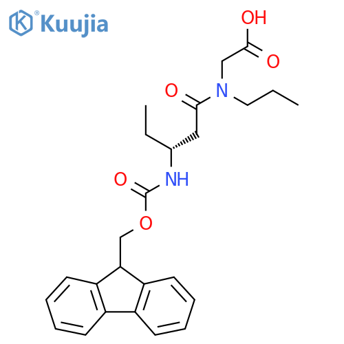 2-(3R)-3-({(9H-fluoren-9-yl)methoxycarbonyl}amino)-N-propylpentanamidoacetic acid structure