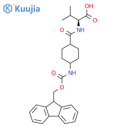 (2S)-2-{4-({(9H-fluoren-9-yl)methoxycarbonyl}amino)cyclohexylformamido}-3-methylbutanoic acid structure