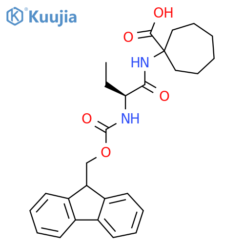 1-(2S)-2-({(9H-fluoren-9-yl)methoxycarbonyl}amino)butanamidocycloheptane-1-carboxylic acid structure