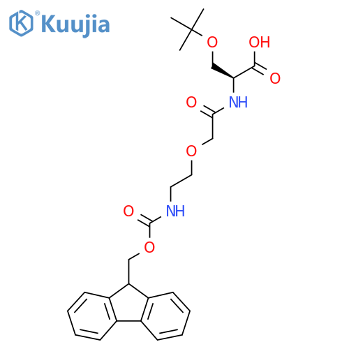 (2S)-3-(tert-butoxy)-2-{2-2-({(9H-fluoren-9-yl)methoxycarbonyl}amino)ethoxyacetamido}propanoic acid structure
