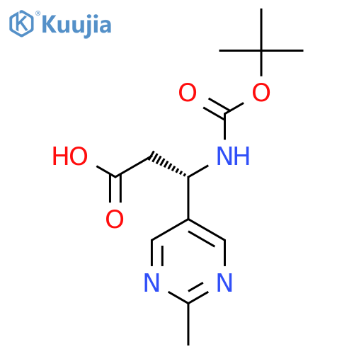 (3S)-3-{(tert-butoxy)carbonylamino}-3-(2-methylpyrimidin-5-yl)propanoic acid structure