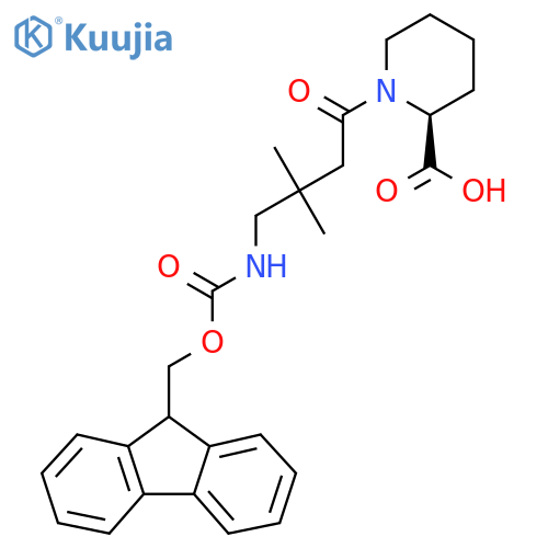 (2S)-1-4-({(9H-fluoren-9-yl)methoxycarbonyl}amino)-3,3-dimethylbutanoylpiperidine-2-carboxylic acid structure