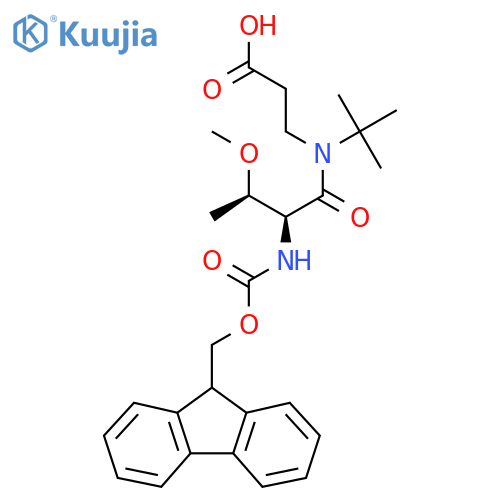 3-(2S,3R)-N-tert-butyl-2-({(9H-fluoren-9-yl)methoxycarbonyl}amino)-3-methoxybutanamidopropanoic acid structure