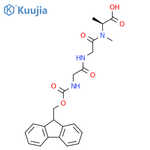 (2S)-2-{2-2-({(9H-fluoren-9-yl)methoxycarbonyl}amino)acetamido-N-methylacetamido}propanoic acid structure