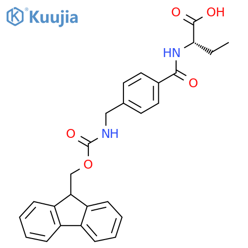 (2S)-2-({4-({(9H-fluoren-9-yl)methoxycarbonyl}amino)methylphenyl}formamido)butanoic acid structure
