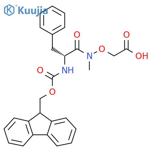 2-{(2R)-2-({(9H-fluoren-9-yl)methoxycarbonyl}amino)-N-methyl-3-phenylpropanamidooxy}acetic acid structure