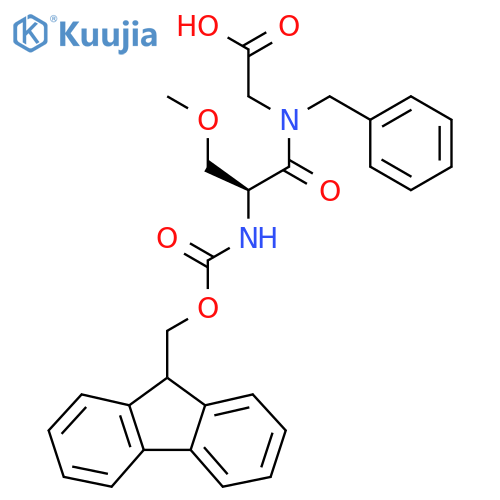 2-(2S)-N-benzyl-2-({(9H-fluoren-9-yl)methoxycarbonyl}amino)-3-methoxypropanamidoacetic acid structure