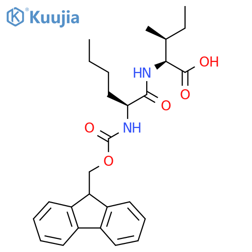 (2S,3S)-2-(2S)-2-({(9H-fluoren-9-yl)methoxycarbonyl}amino)hexanamido-3-methylpentanoic acid structure