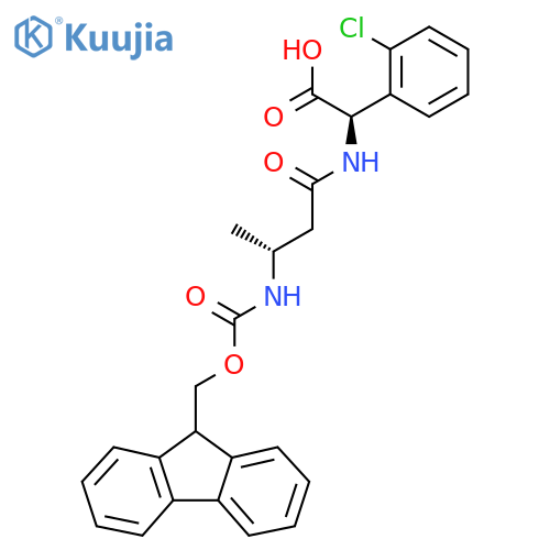 (2R)-2-(2-chlorophenyl)-2-(3R)-3-({(9H-fluoren-9-yl)methoxycarbonyl}amino)butanamidoacetic acid structure