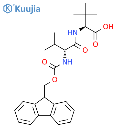 (2S)-2-(2R)-2-({(9H-fluoren-9-yl)methoxycarbonyl}amino)-3-methylbutanamido-3,3-dimethylbutanoic acid structure