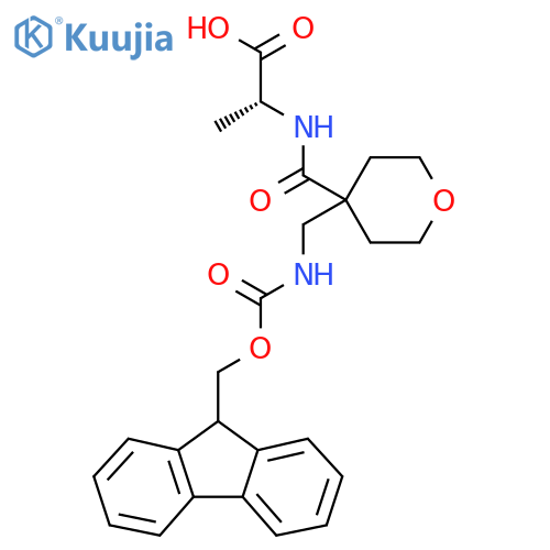 (2R)-2-({4-({(9H-fluoren-9-yl)methoxycarbonyl}amino)methyloxan-4-yl}formamido)propanoic acid structure