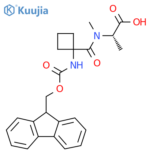 (2S)-2-{1-1-({(9H-fluoren-9-yl)methoxycarbonyl}amino)cyclobutyl-N-methylformamido}propanoic acid structure