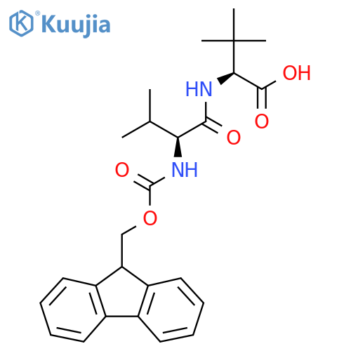(2S)-2-(2S)-2-({(9H-fluoren-9-yl)methoxycarbonyl}amino)-3-methylbutanamido-3,3-dimethylbutanoic acid structure