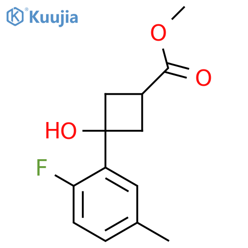 methyl (1s,3s)-3-(2-fluoro-5-methylphenyl)-3-hydroxycyclobutane-1-carboxylate structure
