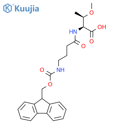 (2S,3R)-2-4-({(9H-fluoren-9-yl)methoxycarbonyl}amino)butanamido-3-methoxybutanoic acid structure