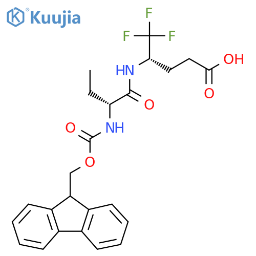 (4S)-4-(2R)-2-({(9H-fluoren-9-yl)methoxycarbonyl}amino)butanamido-5,5,5-trifluoropentanoic acid structure