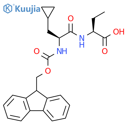 (2S)-2-(2S)-3-cyclopropyl-2-({(9H-fluoren-9-yl)methoxycarbonyl}amino)propanamidobutanoic acid structure