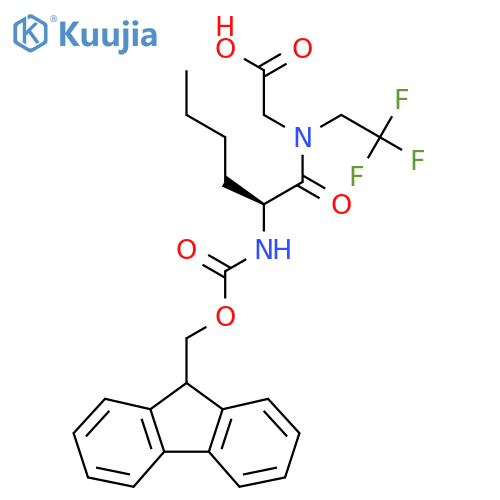 2-(2S)-2-({(9H-fluoren-9-yl)methoxycarbonyl}amino)-N-(2,2,2-trifluoroethyl)hexanamidoacetic acid structure