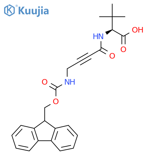 (2S)-2-4-({(9H-fluoren-9-yl)methoxycarbonyl}amino)but-2-ynamido-3,3-dimethylbutanoic acid structure