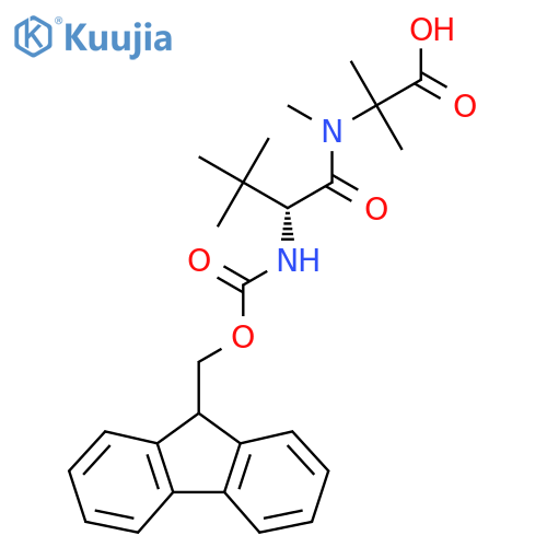 2-(2R)-2-({(9H-fluoren-9-yl)methoxycarbonyl}amino)-N,3,3-trimethylbutanamido-2-methylpropanoic acid structure
