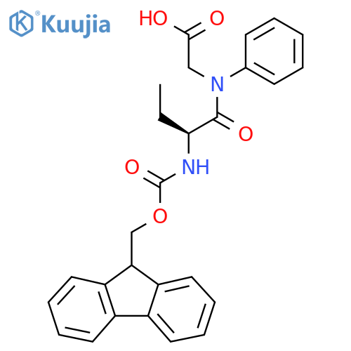 2-(2S)-2-({(9H-fluoren-9-yl)methoxycarbonyl}amino)-N-phenylbutanamidoacetic acid structure