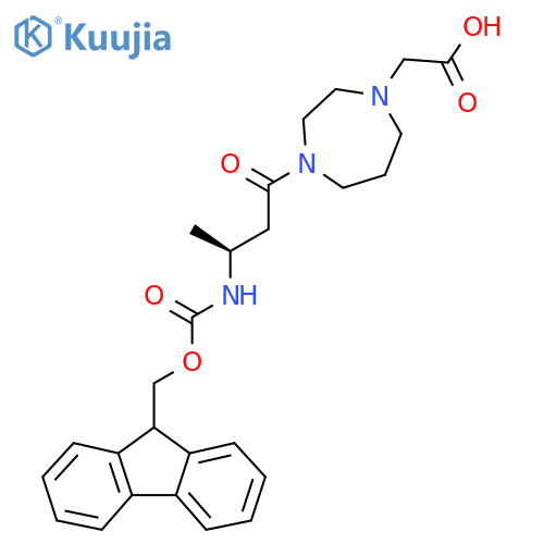 2-{4-(3S)-3-({(9H-fluoren-9-yl)methoxycarbonyl}amino)butanoyl-1,4-diazepan-1-yl}acetic acid structure