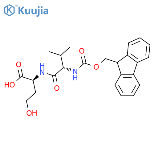 (2S)-2-(2S)-2-({(9H-fluoren-9-yl)methoxycarbonyl}amino)-3-methylbutanamido-4-hydroxybutanoic acid structure