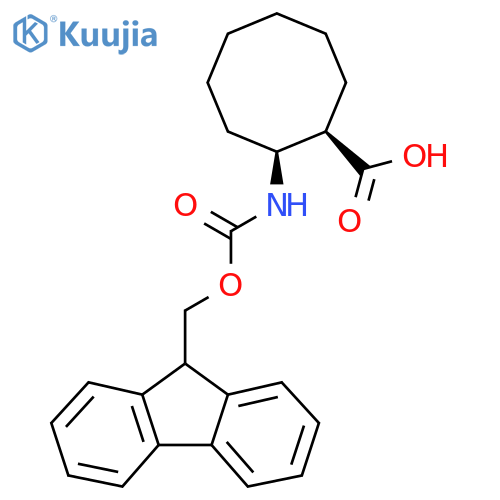 rac-(1R,2S)-2-({(9H-fluoren-9-yl)methoxycarbonyl}amino)cyclooctane-1-carboxylic acid structure