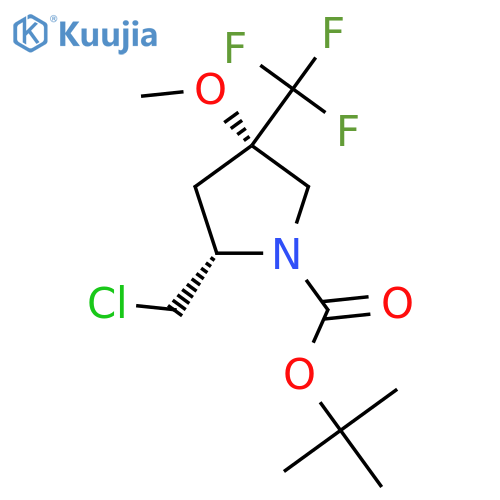tert-butyl (2S,4S)-2-(chloromethyl)-4-methoxy-4-(trifluoromethyl)pyrrolidine-1-carboxylate structure