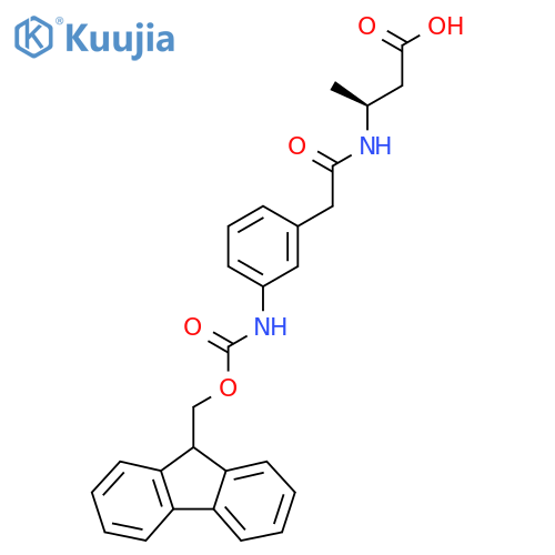 (3S)-3-{2-3-({(9H-fluoren-9-yl)methoxycarbonyl}amino)phenylacetamido}butanoic acid structure