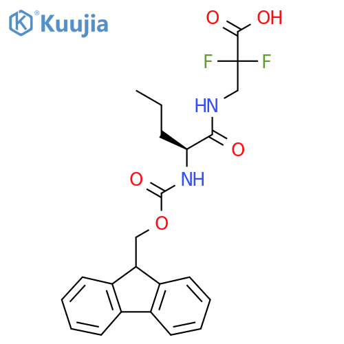 3-(2S)-2-({(9H-fluoren-9-yl)methoxycarbonyl}amino)pentanamido-2,2-difluoropropanoic acid structure