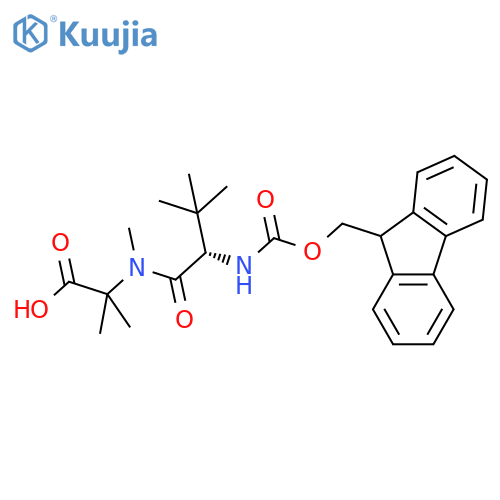 2-(2S)-2-({(9H-fluoren-9-yl)methoxycarbonyl}amino)-N,3,3-trimethylbutanamido-2-methylpropanoic acid structure