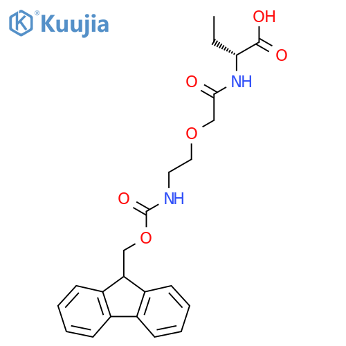 (2R)-2-{2-2-({(9H-fluoren-9-yl)methoxycarbonyl}amino)ethoxyacetamido}butanoic acid structure