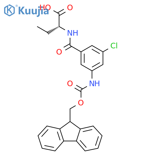 (2R)-2-{3-chloro-5-({(9H-fluoren-9-yl)methoxycarbonyl}amino)phenylformamido}butanoic acid structure