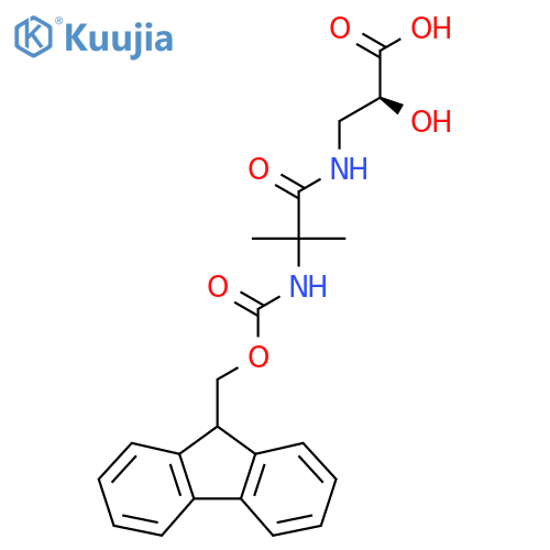 (2S)-3-2-({(9H-fluoren-9-yl)methoxycarbonyl}amino)-2-methylpropanamido-2-hydroxypropanoic acid structure