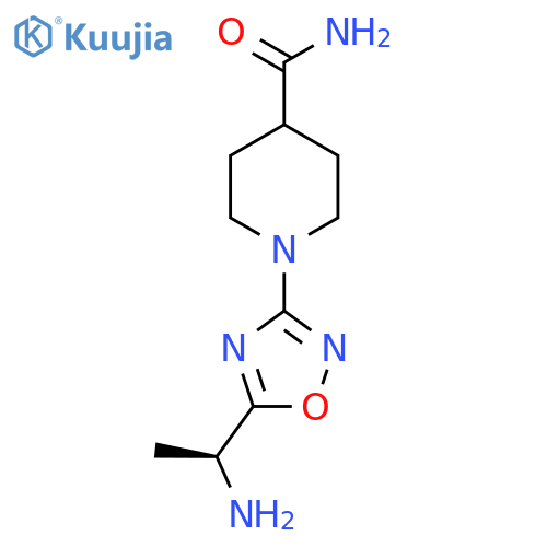 1-{5-(1S)-1-aminoethyl-1,2,4-oxadiazol-3-yl}piperidine-4-carboxamide structure