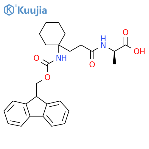 (2R)-2-{3-1-({(9H-fluoren-9-yl)methoxycarbonyl}amino)cyclohexylpropanamido}propanoic acid structure