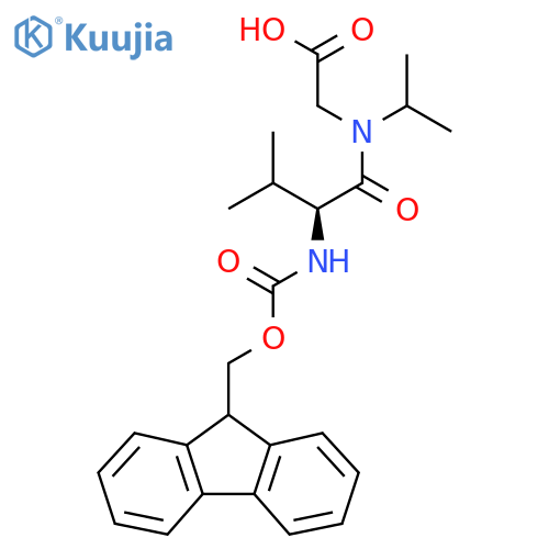 2-(2S)-2-({(9H-fluoren-9-yl)methoxycarbonyl}amino)-3-methyl-N-(propan-2-yl)butanamidoacetic acid structure