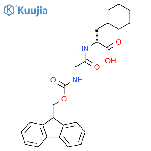 (2R)-3-cyclohexyl-2-2-({(9H-fluoren-9-yl)methoxycarbonyl}amino)acetamidopropanoic acid structure