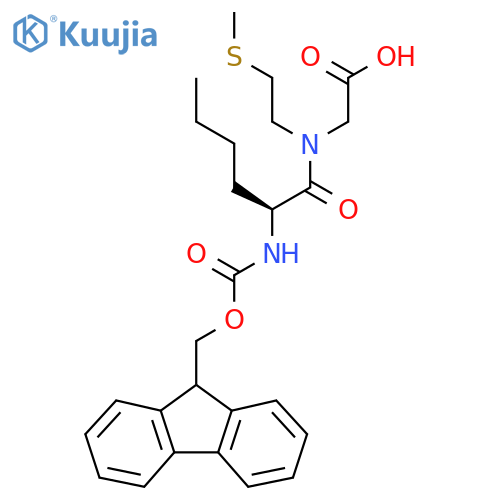 2-(2S)-2-({(9H-fluoren-9-yl)methoxycarbonyl}amino)-N-2-(methylsulfanyl)ethylhexanamidoacetic acid structure