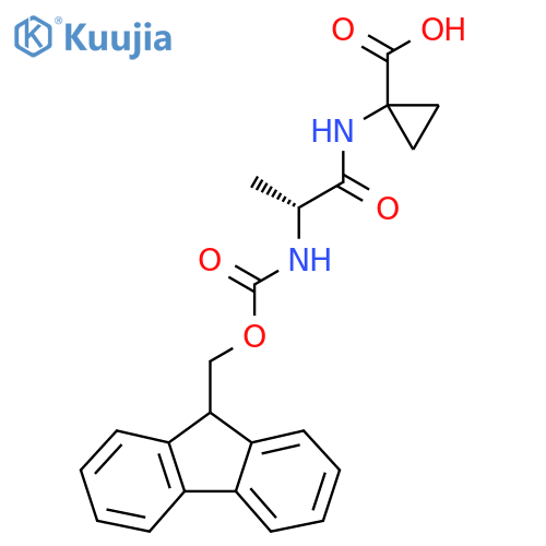 1-(2R)-2-({(9H-fluoren-9-yl)methoxycarbonyl}amino)propanamidocyclopropane-1-carboxylic acid structure